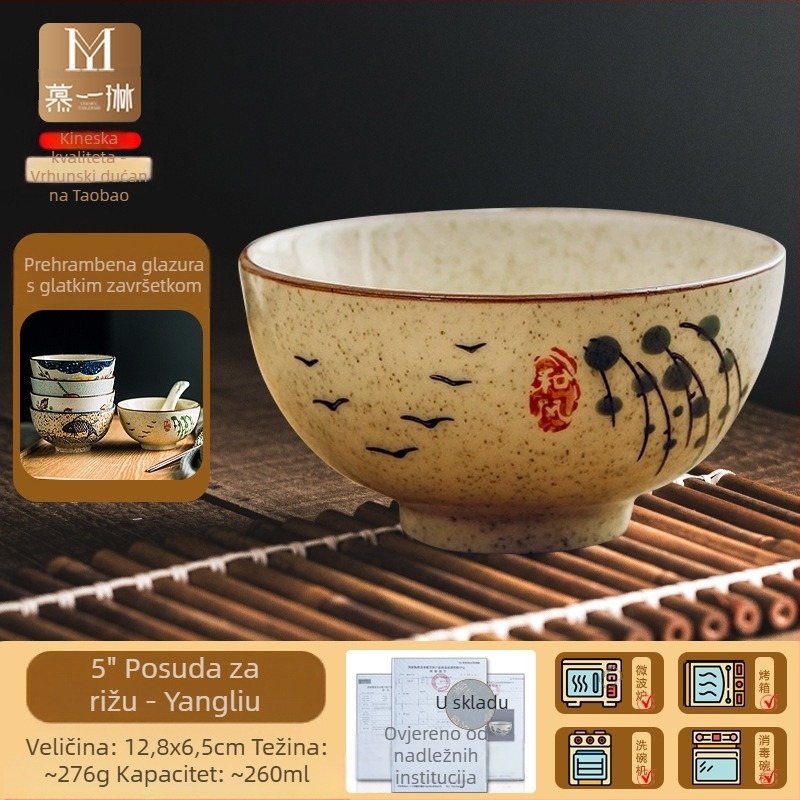Miska — porcelan, krajolik uzorak, japanski stil, okrugli oblik (Brand Mu yilin; Materijal: porcelan; Uzorak: krajolik; Stil: japanski; Oblik: okrugli)