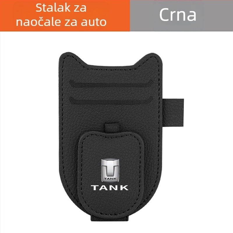 PU kožni klip za auto vizir za sunce – držač za naočale, karticu i identifikacijski dokument, prilagodljiv
