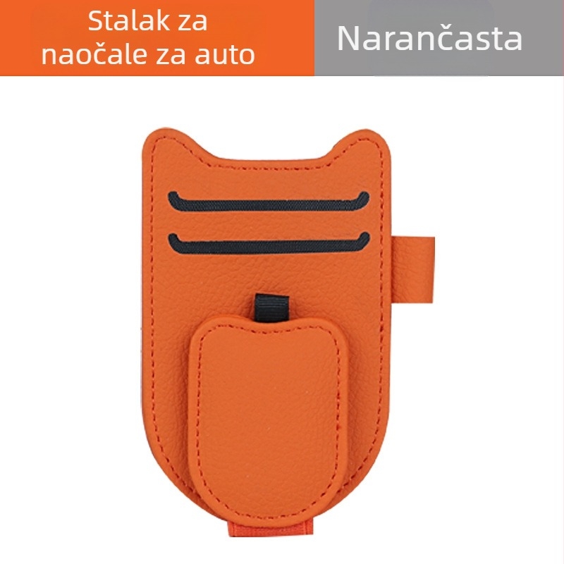 PU kožni klip za auto vizir za sunce – držač za naočale, karticu i identifikacijski dokument, prilagodljiv