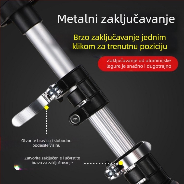 Laserska razina s teleskopskom šipkom za podršku i infracrveni višenamjenski držač, od debele aluminijske legure i nehrđajućeg čelika