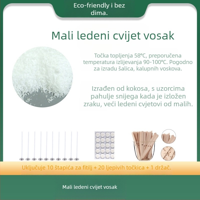 DIY materijal svijeće od sojinog voska – Ručno izrađena aromatična svijeća u obliku pahuljica; Marka: Flower with me; Materijal: Sojin vosak; Izrada: Ručna; Tip svijeće: Aromatična; Oblik: Pahuljice