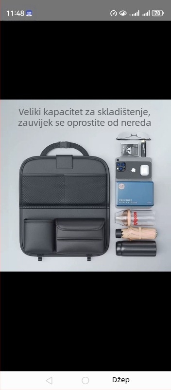 Kožni organizator stražnjeg dijela automobila s stolom za jelo, anti-kick jastuk, pogodan za sve sezone