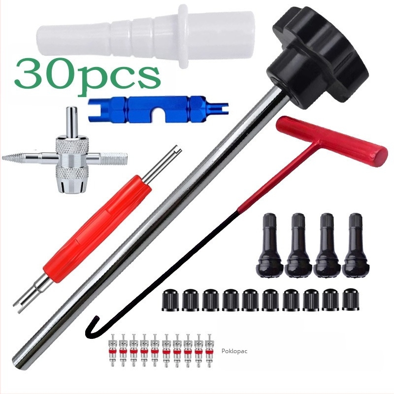 Set alata za ugradnju ventila za popravak pneu: demontaža gumene ventile i ugradnja jezgre ventila