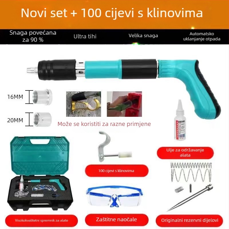 Mini pištolj za čavle – za pričvršćivanje u beton, montažu i nosače klimatizacije; serija Mini Gun Nail Gun, podrijetlo Njemačka, tržište Oceanija