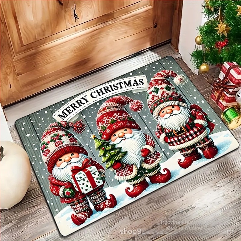 Ulazni tepih — poliester vlakna, tisak, kvadratni oblik, uzorak u duginim bojama, strojno pranje