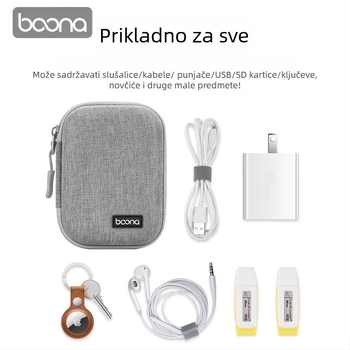 BN-F003 Torbica za pohranu digitalnih dodataka | Oxford tkanina, nosivost 1 kg | za Bluetooth slušalice, kablove, punjače i USB pogone