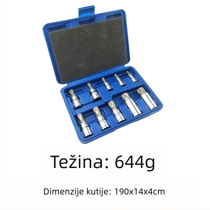 Pneumatski set alata za popravak automobila, 12 komada, S2 alatna čeli, mat završni premaz, MF