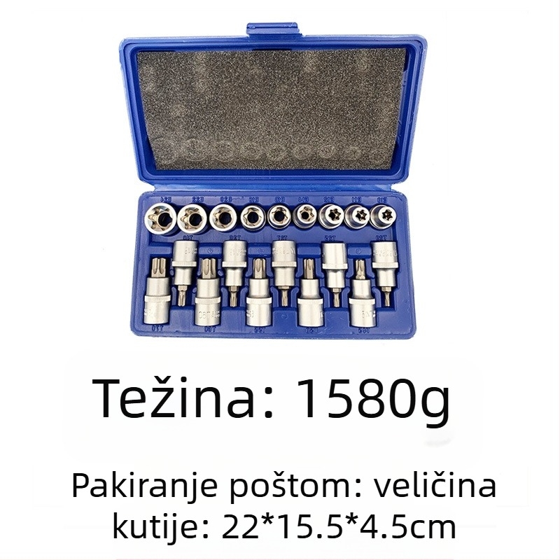 Pneumatski set alata za popravak automobila, 12 komada, S2 alatna čeli, mat završni premaz, MF