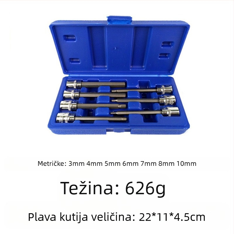 Pneumatski set alata za popravak automobila, 12 komada, S2 alatna čeli, mat završni premaz, MF