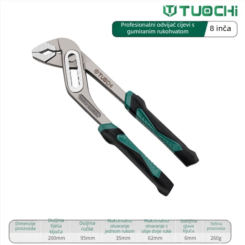 Vodovodne kliješta – višefunkcionalne, široke čeljusti – Tuochi