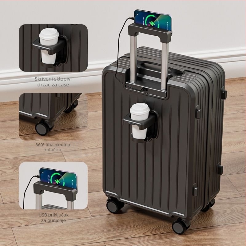 Putni kofer ABS+PC, univerzalni kotači, zatvarač, za poslovna putovanja