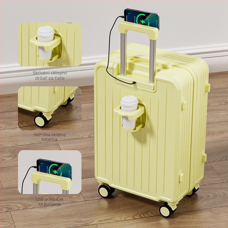 Putni kofer ABS+PC, univerzalni kotači, zatvarač, za poslovna putovanja