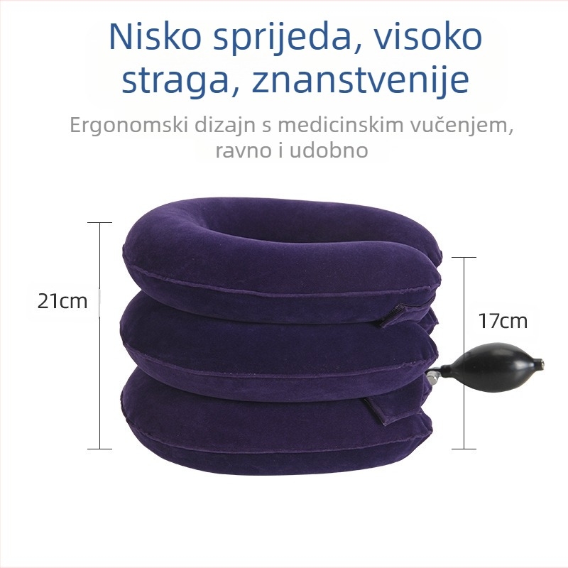 Prijenosni 3-slojevni flokirani napuhivi zaštitnik za vrat za trakcionu