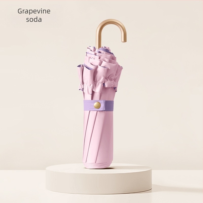 Sklopivi kišobran s 8 rebara, UPF >50, tkanina 190T otporna na udarce, šipka od legure, rebra od vlakana