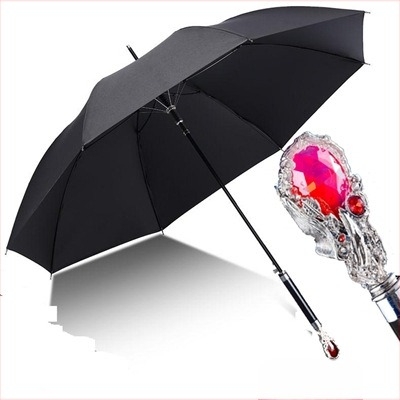 Dugi kišobran s dugom drškom, retro stil, s 8 rebara, automatsko otvaranje, tkanina 210T, vlaknasta rebra, mogućnost otiska logotipa