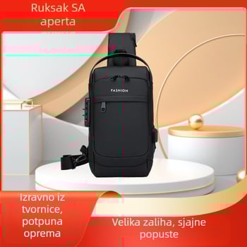 Muška crossbody torba za biciklizam, gradski stil, kožna membrana, poliester podstava, smanjenje opterećenja