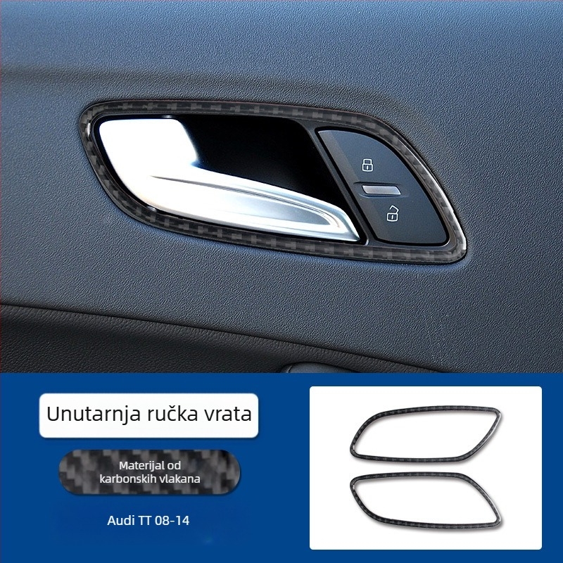 Audi TT (2008-2014) set za unutrašnjost od pravog karbonskog vlakna s integracijom središnje konzole, podizanjem prozora i komponentama svjetala; mogućnost prilagodbe; ispis logotipa