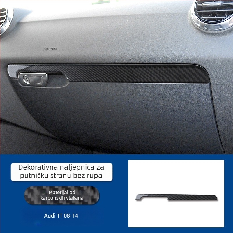 Audi TT (2008-2014) set za unutrašnjost od pravog karbonskog vlakna s integracijom središnje konzole, podizanjem prozora i komponentama svjetala; mogućnost prilagodbe; ispis logotipa