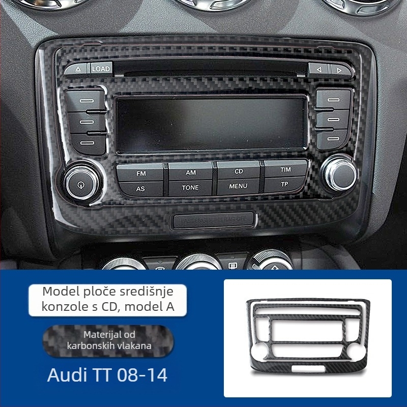 Audi TT (2008-2014) set za unutrašnjost od pravog karbonskog vlakna s integracijom središnje konzole, podizanjem prozora i komponentama svjetala; mogućnost prilagodbe; ispis logotipa