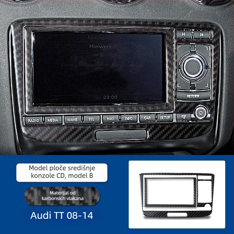 Audi TT (2008-2014) set za unutrašnjost od pravog karbonskog vlakna s integracijom središnje konzole, podizanjem prozora i komponentama svjetala; mogućnost prilagodbe; ispis logotipa
