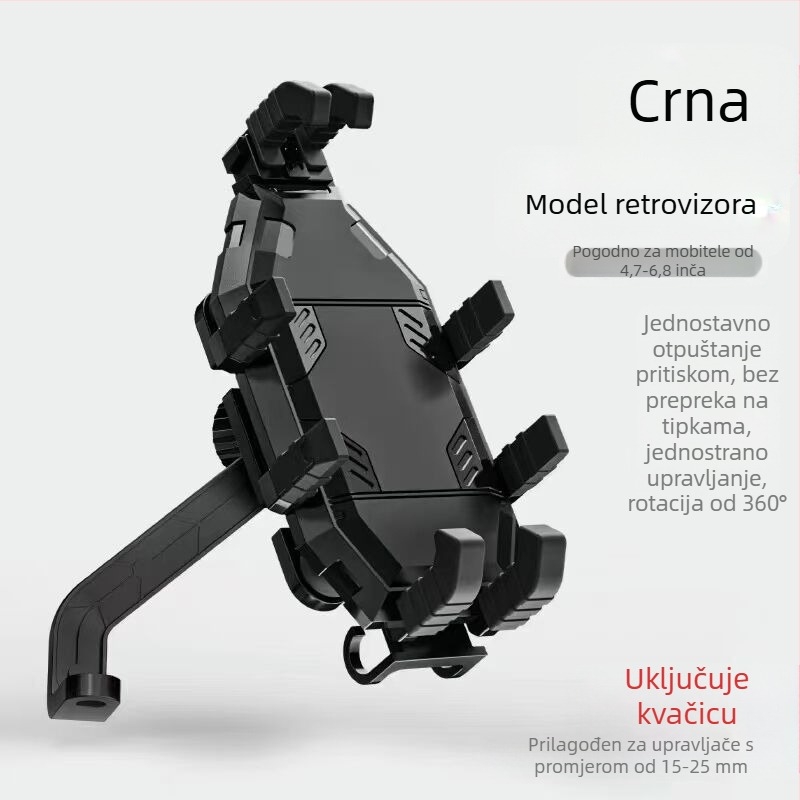 Držač za telefon za motocikl i električni bicikl – otporan na vibracije, stabilan, konstrukcija od najlona i metala