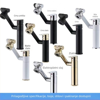 Slavina za umivaonik - nehrđajući čelik, miješanje tople i hladne vode, jednostruki dizajn, keramički uložak, montaža na ploču, 0–70°C