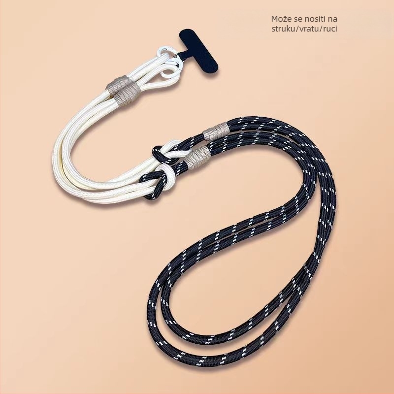 Lanyard za mobitel, odvojivi, višestruko funkcionalan, najlonska užad, metalna kopča, poliesterska traka, protiv gubitka
