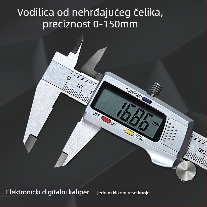 Haima Xuan Digitalni kaliper od nehrđajućeg čelika, elektronički vernier, visoka preciznost digitalnog zaslona, industrijska kvaliteta