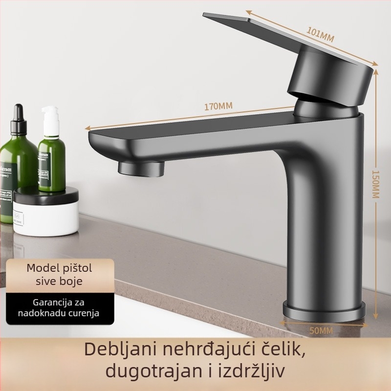 Lucky Cat univerzalni faucet za umivaonik – keramički disk ventil, plastično tijelo, topla/hladna, 360° okretno