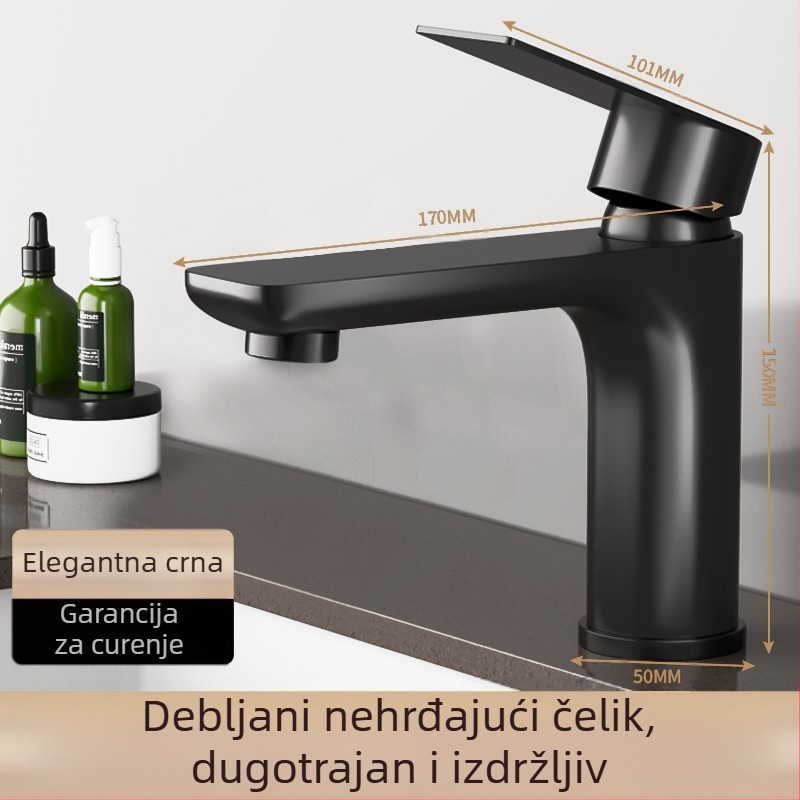 Lucky Cat univerzalni faucet za umivaonik – keramički disk ventil, plastično tijelo, topla/hladna, 360° okretno