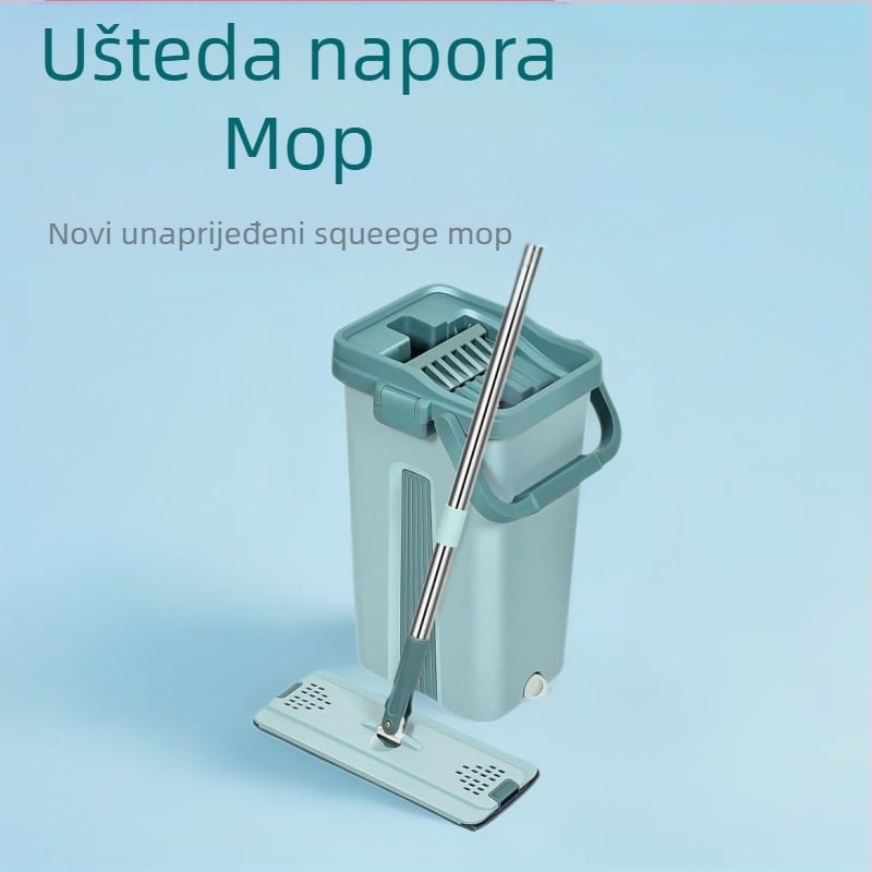 Plošni mop Thai shide – mikrovlakno, nehrđajući čelik, dehidracija 50–60%, Velcro tip držača prašine