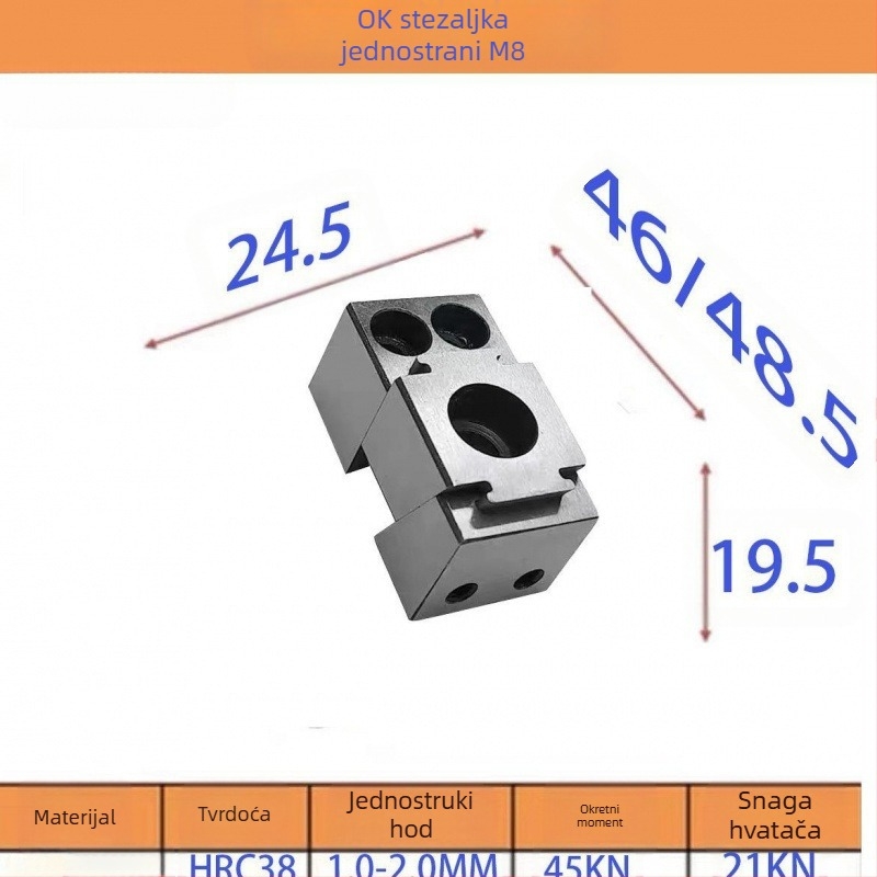 Fiksator za stanicu zavarivanja – višenamjenski rubni fiksator s čeljustima, antimagnetni, jednostrani dizajn