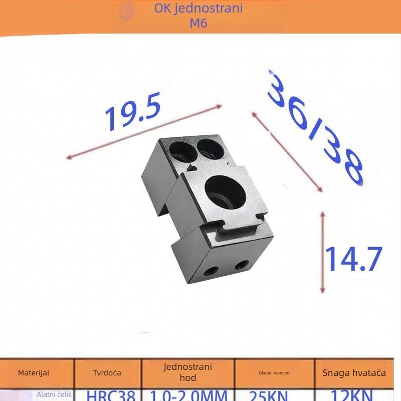 Fiksator za stanicu zavarivanja – višenamjenski rubni fiksator s čeljustima, antimagnetni, jednostrani dizajn