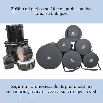 SGTJSGRX Set torbi za bubnjeve – poliester materijal, podstava od poliestera, zaštita kralježnice, smanjuje opterećenje, kućno skladištenje