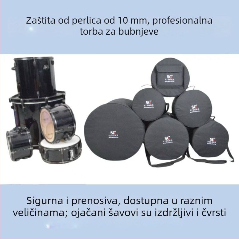 SGTJSGRX Set torbi za bubnjeve – poliester materijal, podstava od poliestera, zaštita kralježnice, smanjuje opterećenje, kućno skladištenje