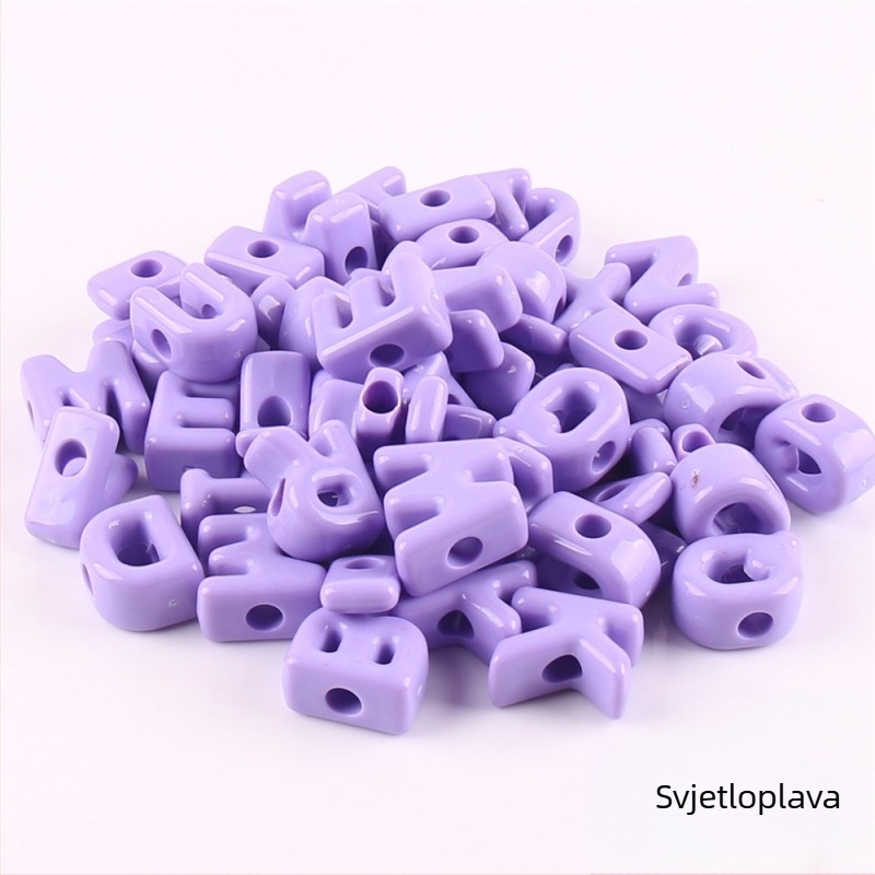 Labave perle – Acrylne kuglice s velikim rupama i slovima, engleska abeceda, DIY dodaci za nakit, završni premaz pečenjem, moderan stil, totem uzorak
