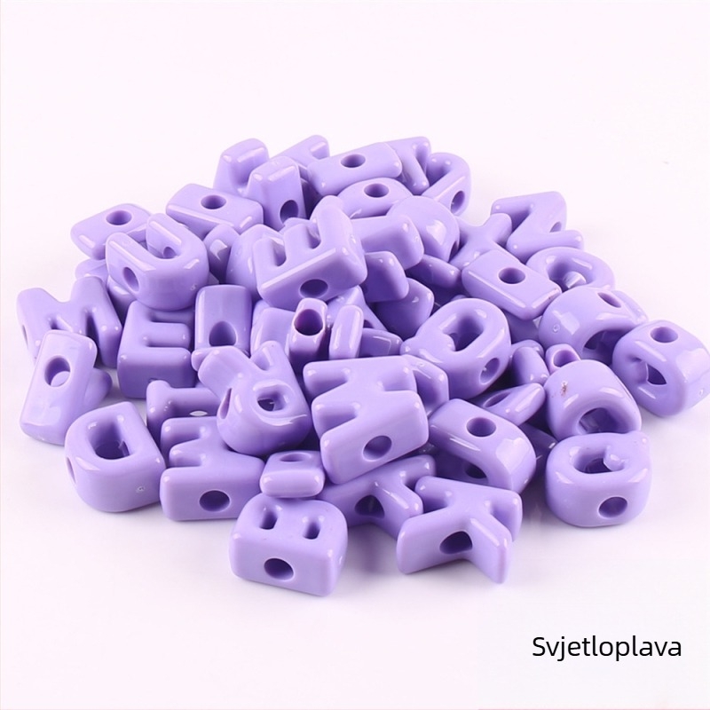 Labave perle – Acrylne kuglice s velikim rupama i slovima, engleska abeceda, DIY dodaci za nakit, završni premaz pečenjem, moderan stil, totem uzorak