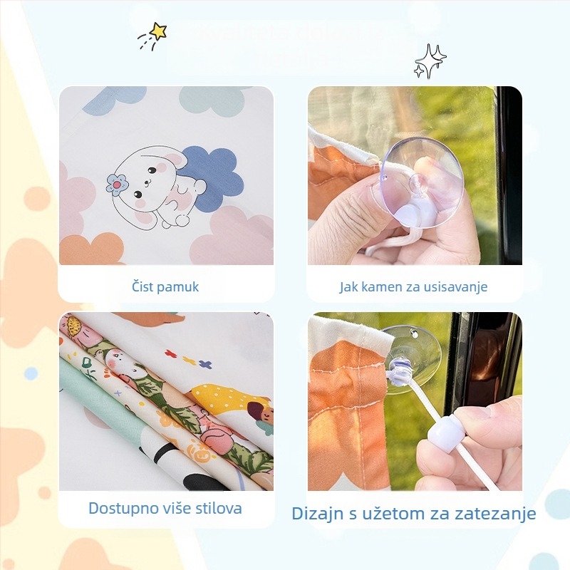 Auto sjenilo za sunce, prozirna tkanina, visići tip, univerzalna kompatibilnost, Blue Rain