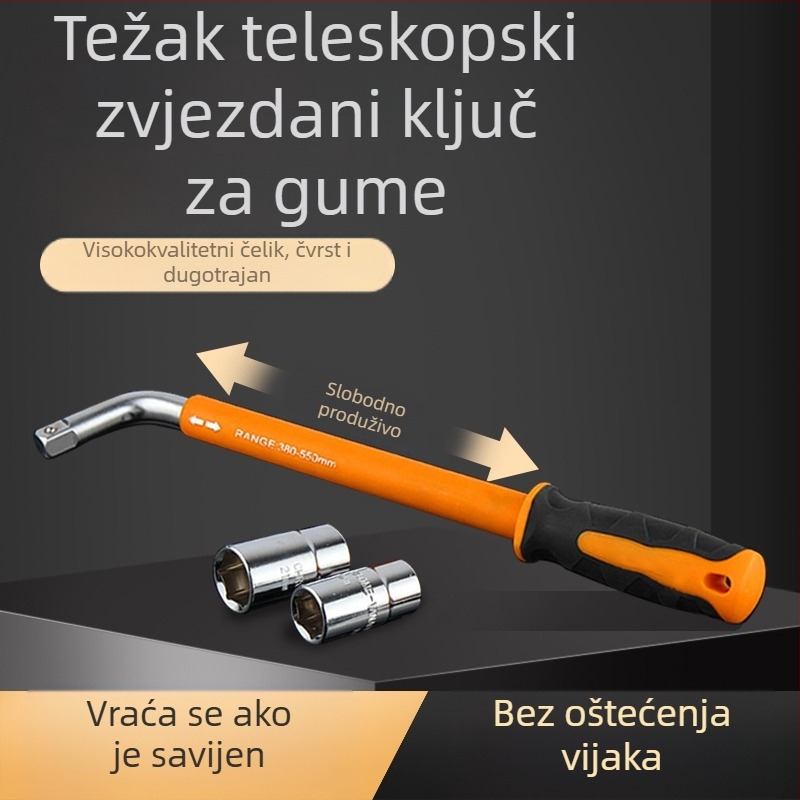 Težak L-tip socket ključ za automobile za gume, set alata od krom-vanadijevog čelika