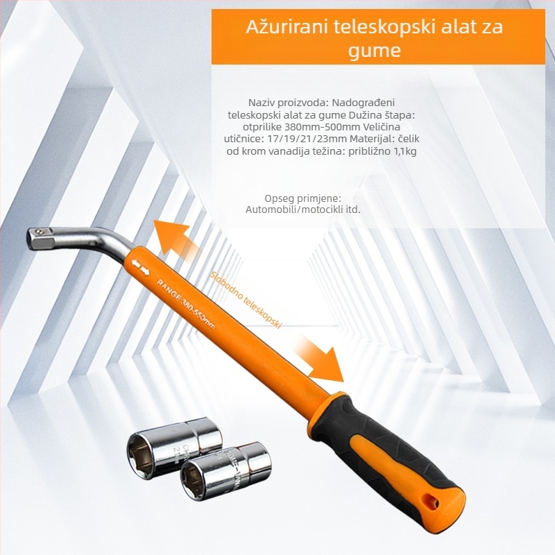 Težak L-tip socket ključ za automobile za gume, set alata od krom-vanadijevog čelika