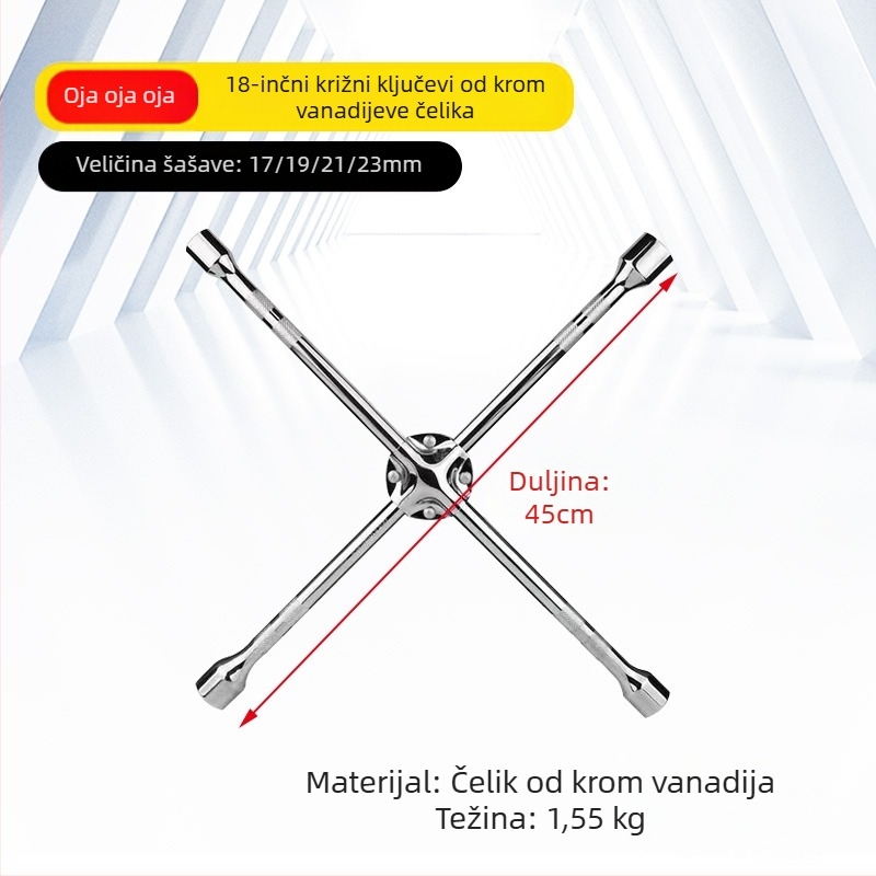 Težak L-tip socket ključ za automobile za gume, set alata od krom-vanadijevog čelika