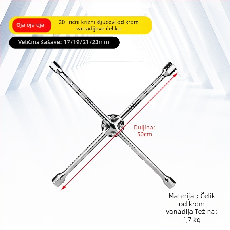 Težak L-tip socket ključ za automobile za gume, set alata od krom-vanadijevog čelika