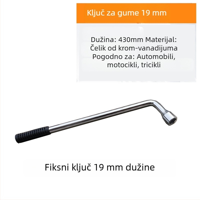 Težak L-tip socket ključ za automobile za gume, set alata od krom-vanadijevog čelika