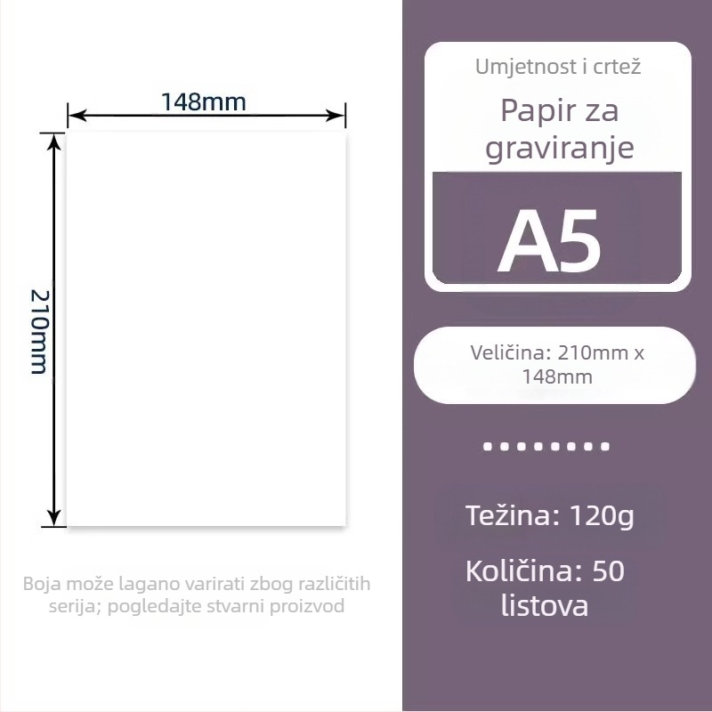 Rižin papir za drvorez, drveni vlakno, 50–70 g/m², pakiranje u plastičnoj vrećici, podrijetlo Jiangsu