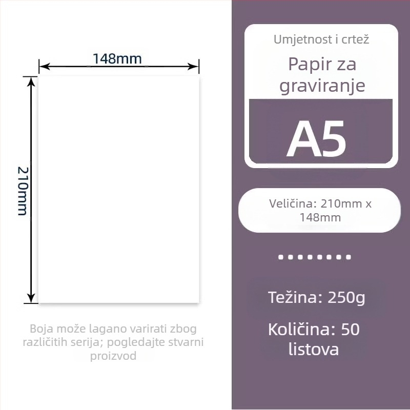 Rižin papir za drvorez, drveni vlakno, 50–70 g/m², pakiranje u plastičnoj vrećici, podrijetlo Jiangsu