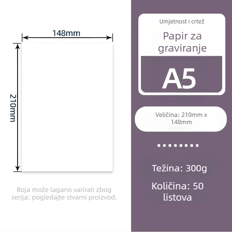 Rižin papir za drvorez, drveni vlakno, 50–70 g/m², pakiranje u plastičnoj vrećici, podrijetlo Jiangsu