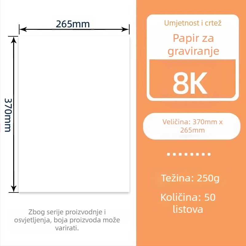 Rižin papir za drvorez, drveni vlakno, 50–70 g/m², pakiranje u plastičnoj vrećici, podrijetlo Jiangsu