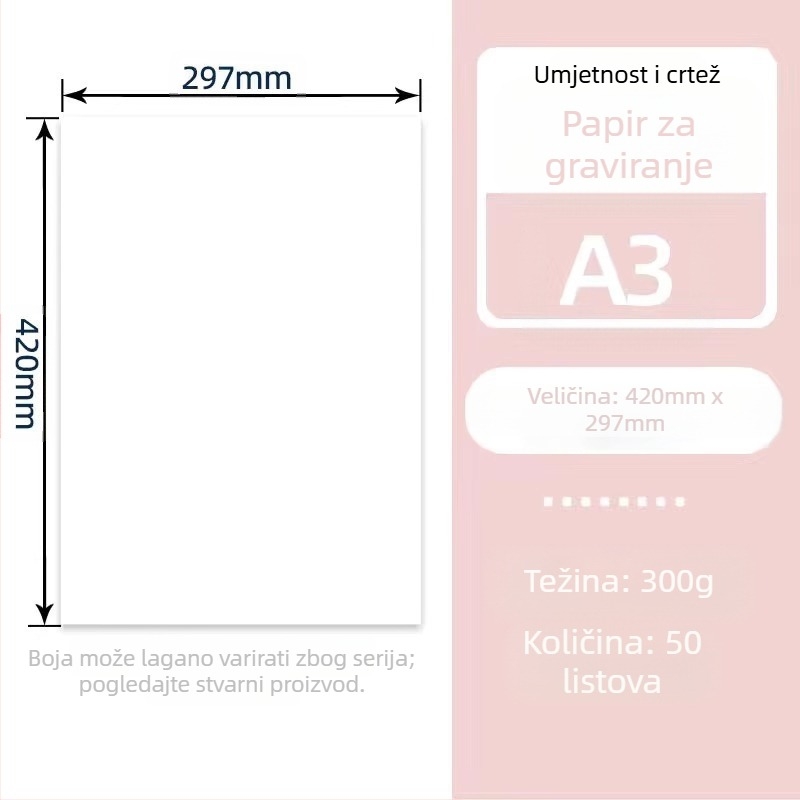 Rižin papir za drvorez, drveni vlakno, 50–70 g/m², pakiranje u plastičnoj vrećici, podrijetlo Jiangsu