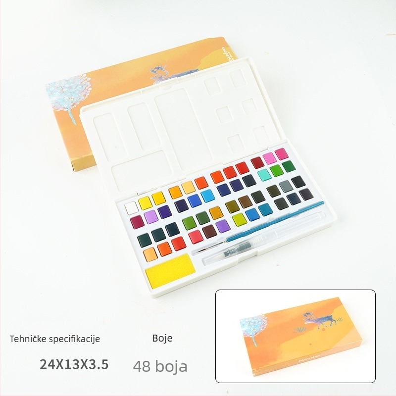 Set akvarelnih boja u metalnoj kutiji za slikanje akvarelom; materijal: akvarelne boje; uvoz: Ne; IP ovlaštenje: Nijedno