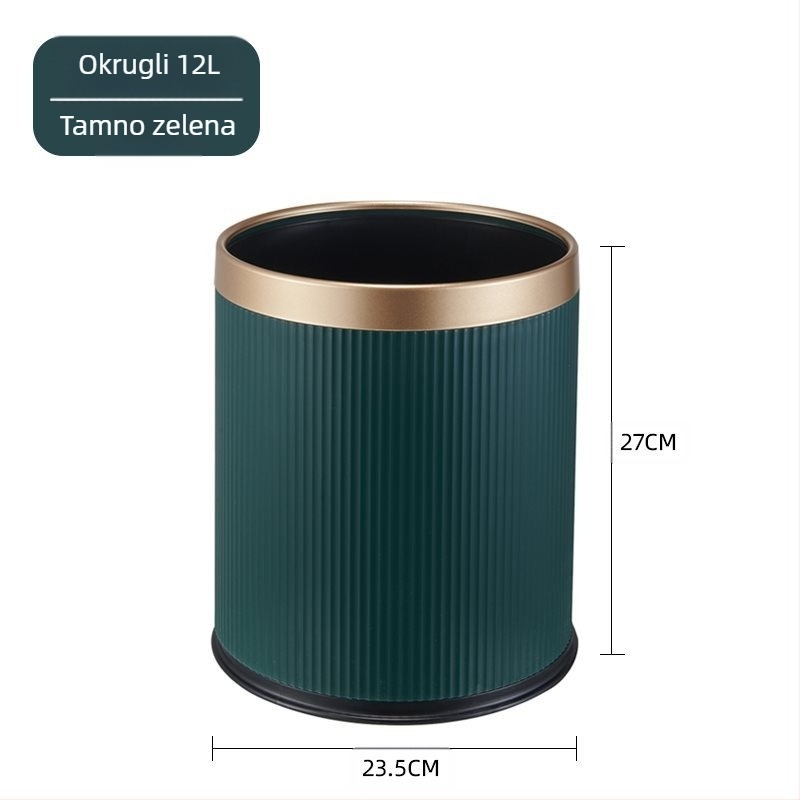 Koš za otpad 12 L, novi model 2024 za dnevni boravak, kuhinju i kupaonicu; velika kapaciteta; moderan dizajn; lagani luksuz; poklopac na pritisak.